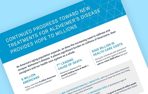 Teaser image for PhRMA's fact sheet on new treatments for Alzheimer's disease