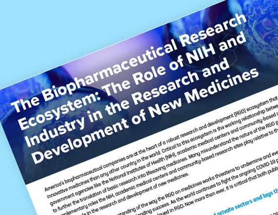 Teaser image for the role of NIH and industry in research and development of new medicines