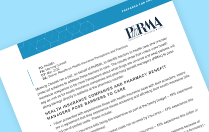 A teaser image of Morning Consult's memo to PhRMA regarding a new poll uncovering preferred solutions to address barriers to care